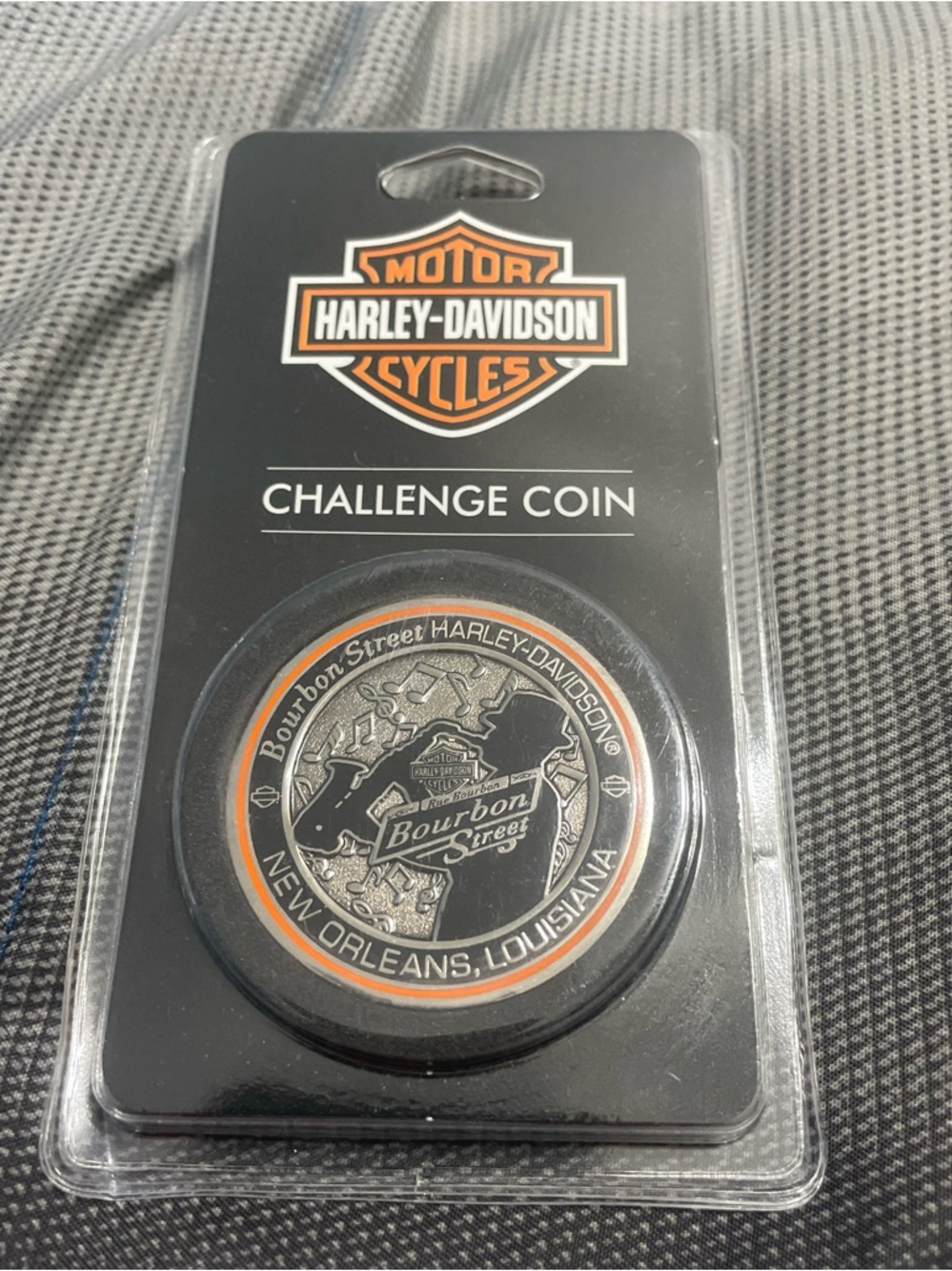 Harley-Davidson Black and Orange Bourbon Street Challenge Coin New Orleans, LA